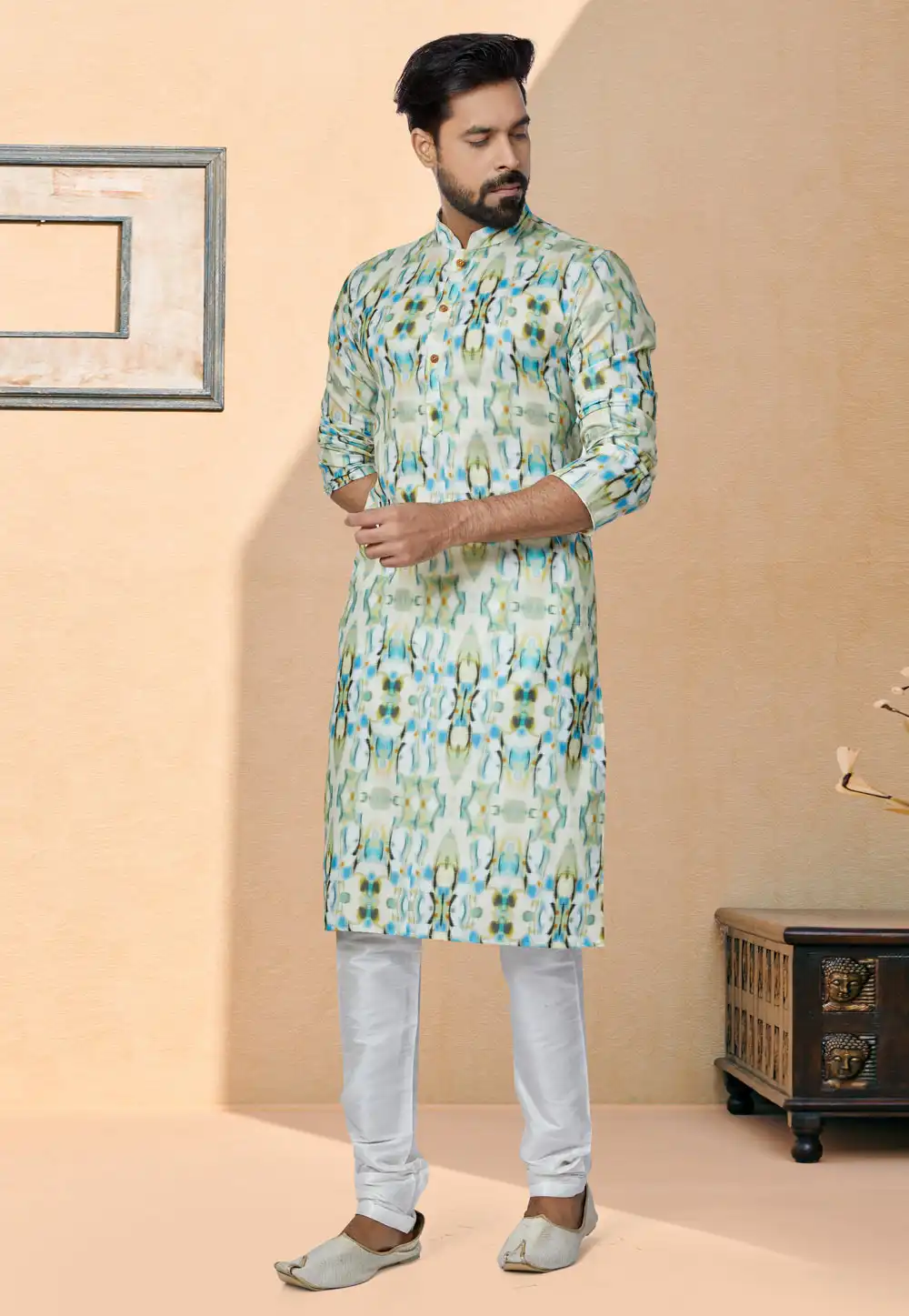 Multicolor Cotton Printed Kurta Pajama 259586