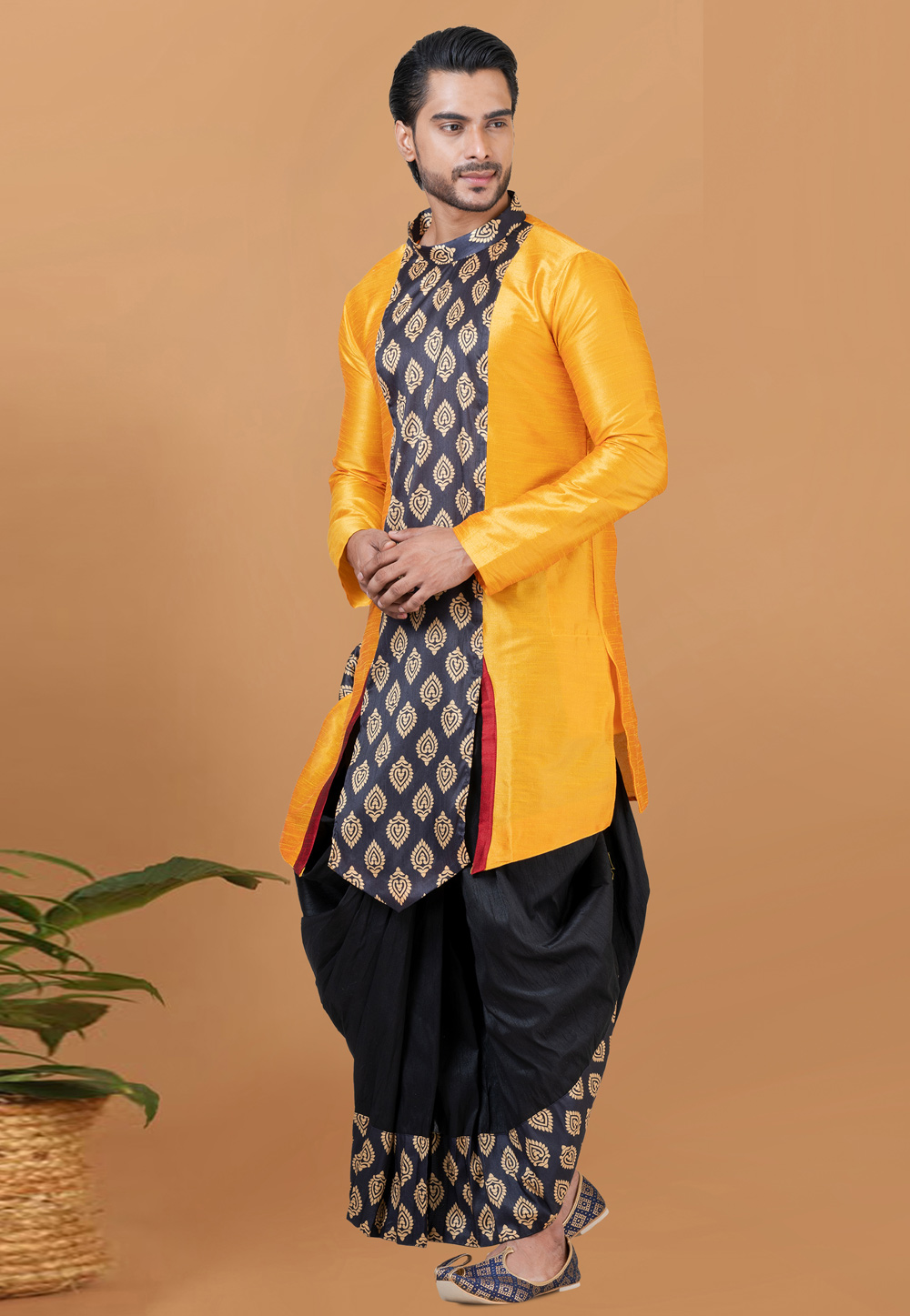 Orange Banarasi Dhoti Kurta 272255