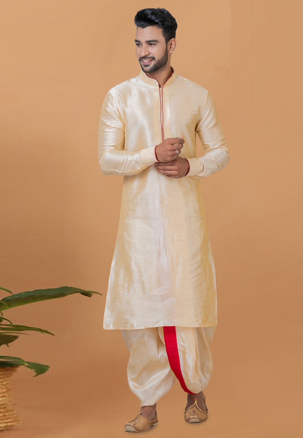 Beige Banarasi Dhoti Kurta 272265