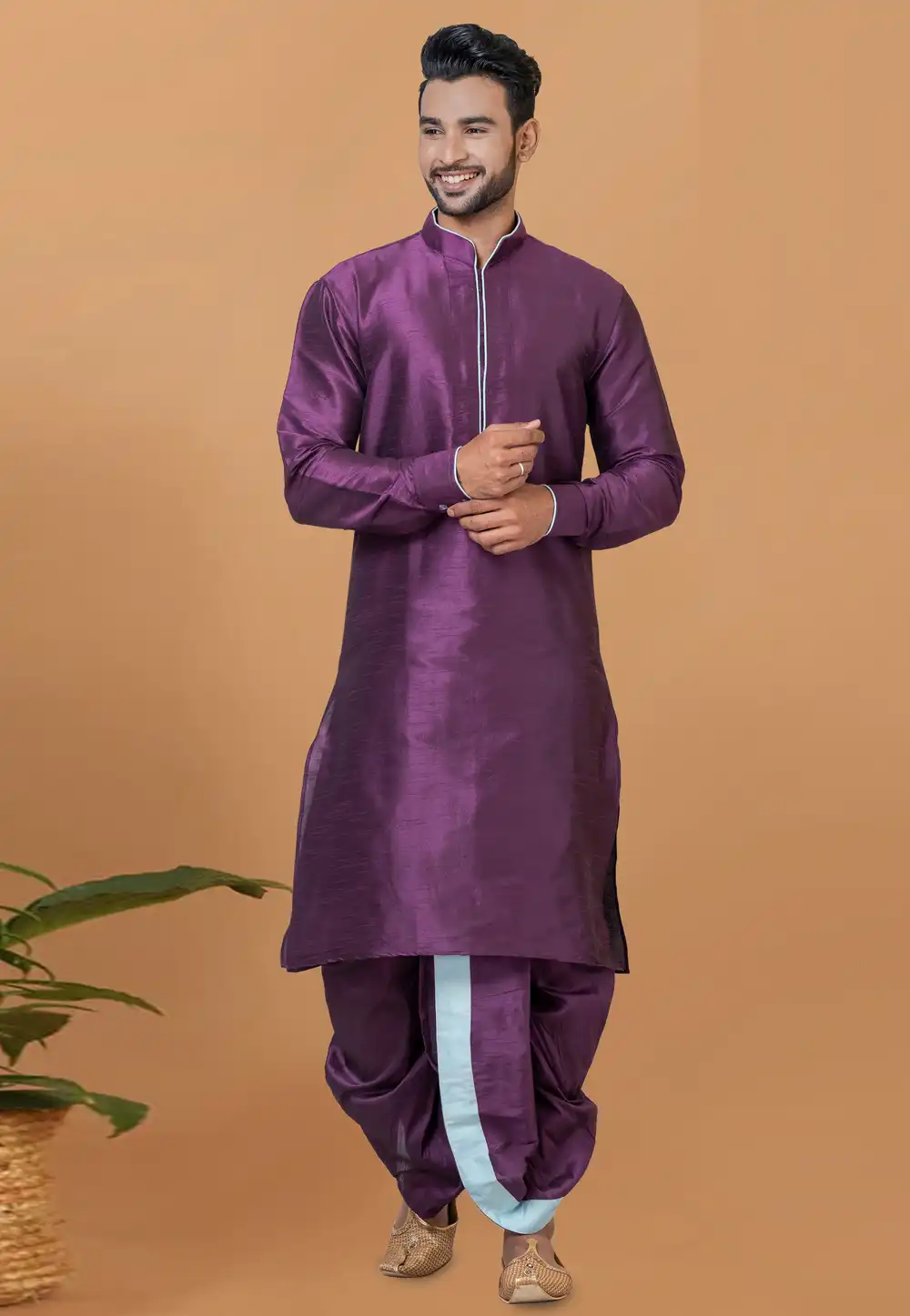 Purple Banarasi Dhoti Kurta 272267