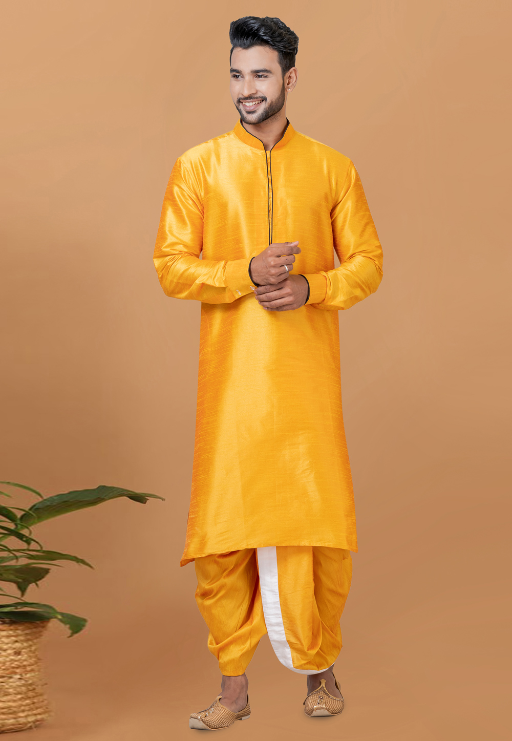 Orange Banarasi Dhoti Kurta 272268