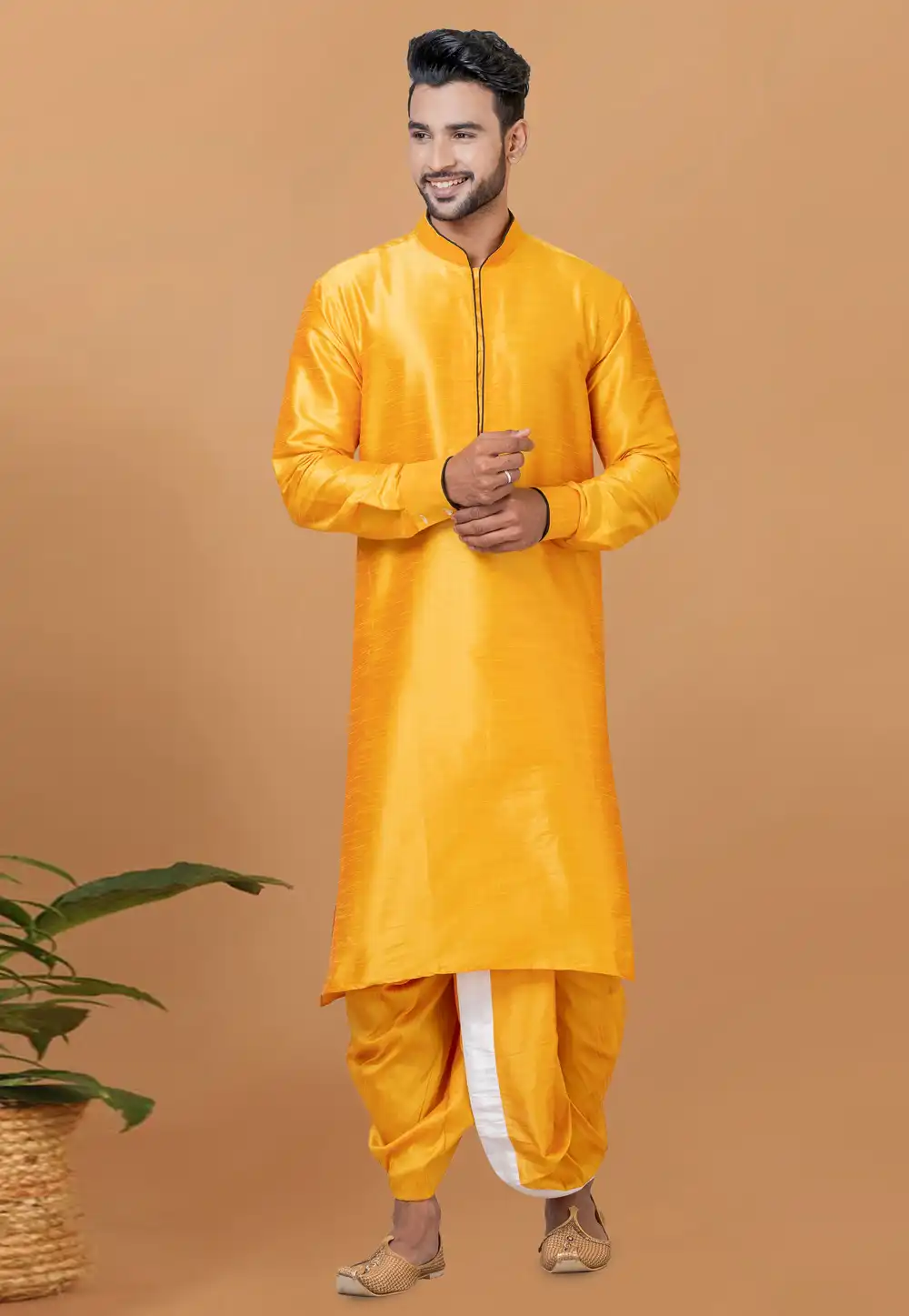 Orange Banarasi Dhoti Kurta 272268