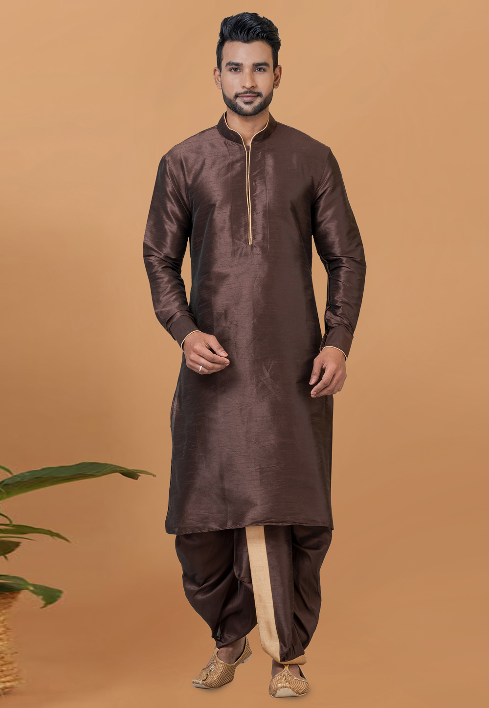 Brown Banarasi Dhoti Kurta 272269