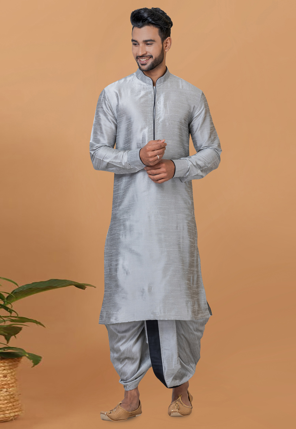 Grey Banarasi Dhoti Kurta 272271