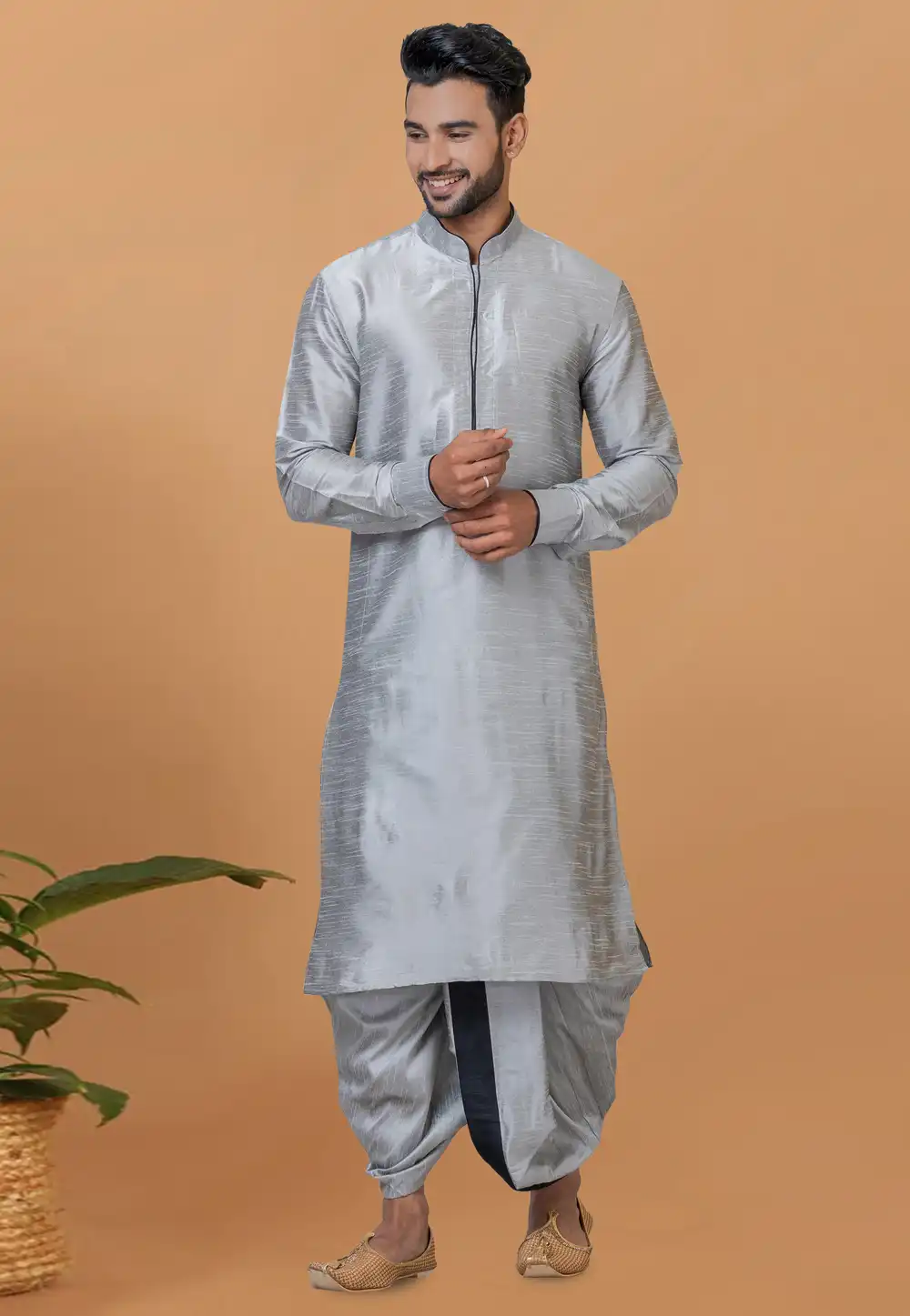 Grey Banarasi Dhoti Kurta 272271
