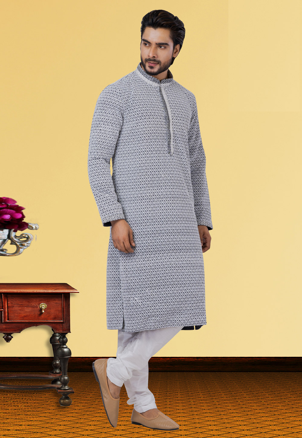 Grey Georgette Kurta Pajama 249761