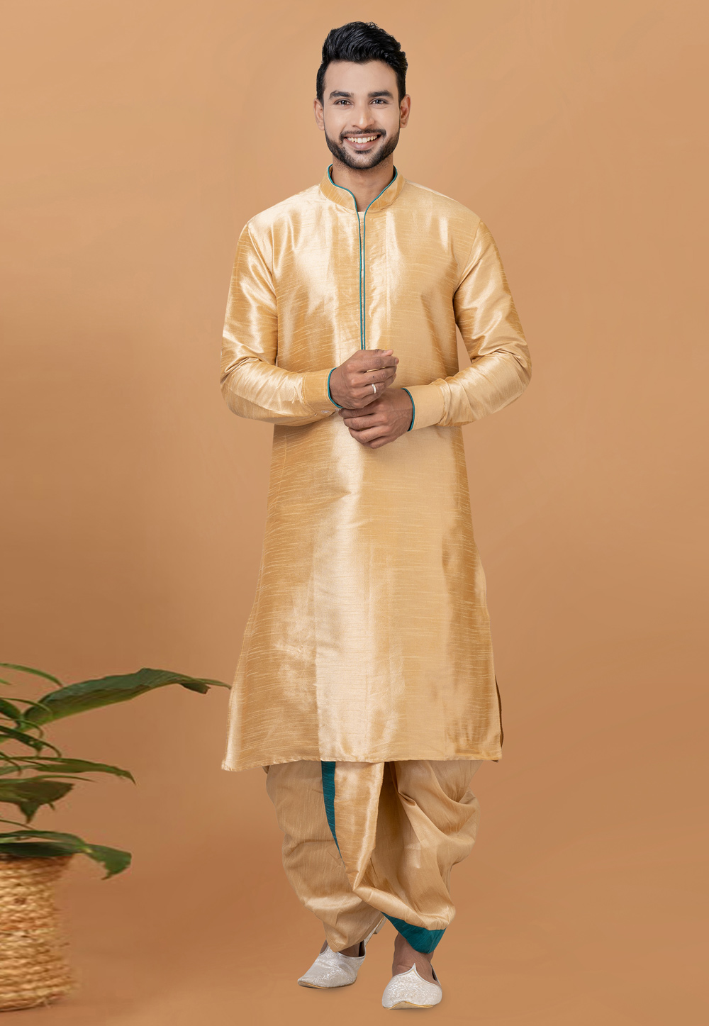 Beige Banarasi Dhoti Kurta 272275