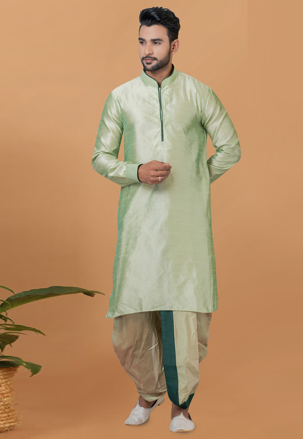 Pista Green Banarasi Dhoti Kurta 272276