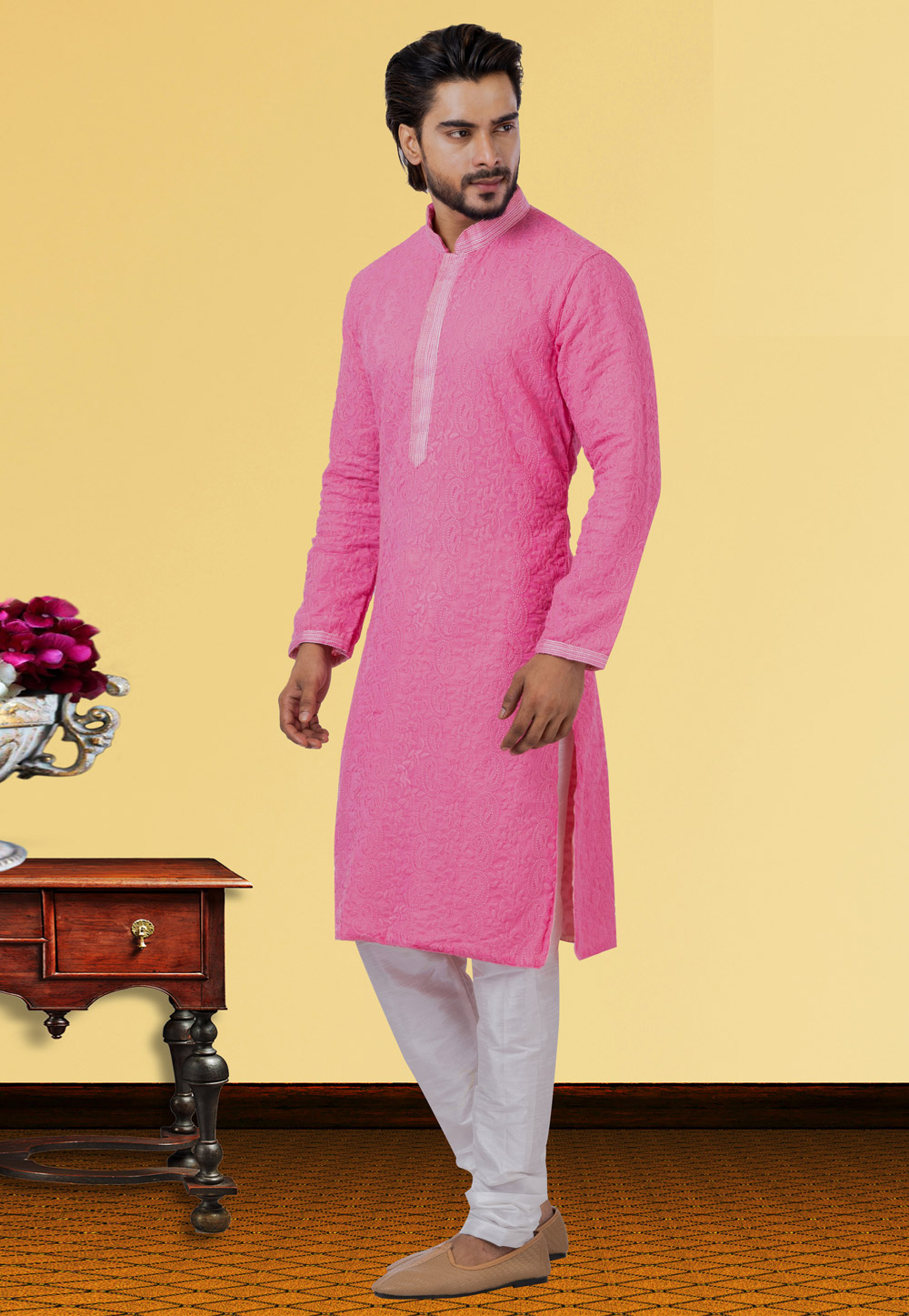 Pink Georgette Kurta Pajama 249762