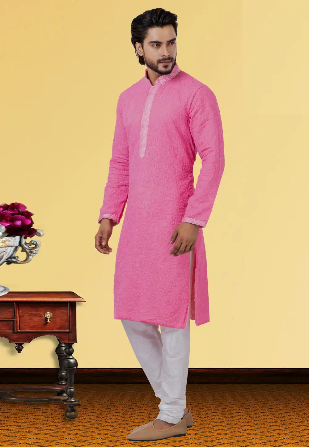 Pink Georgette Kurta Pajama 249762
