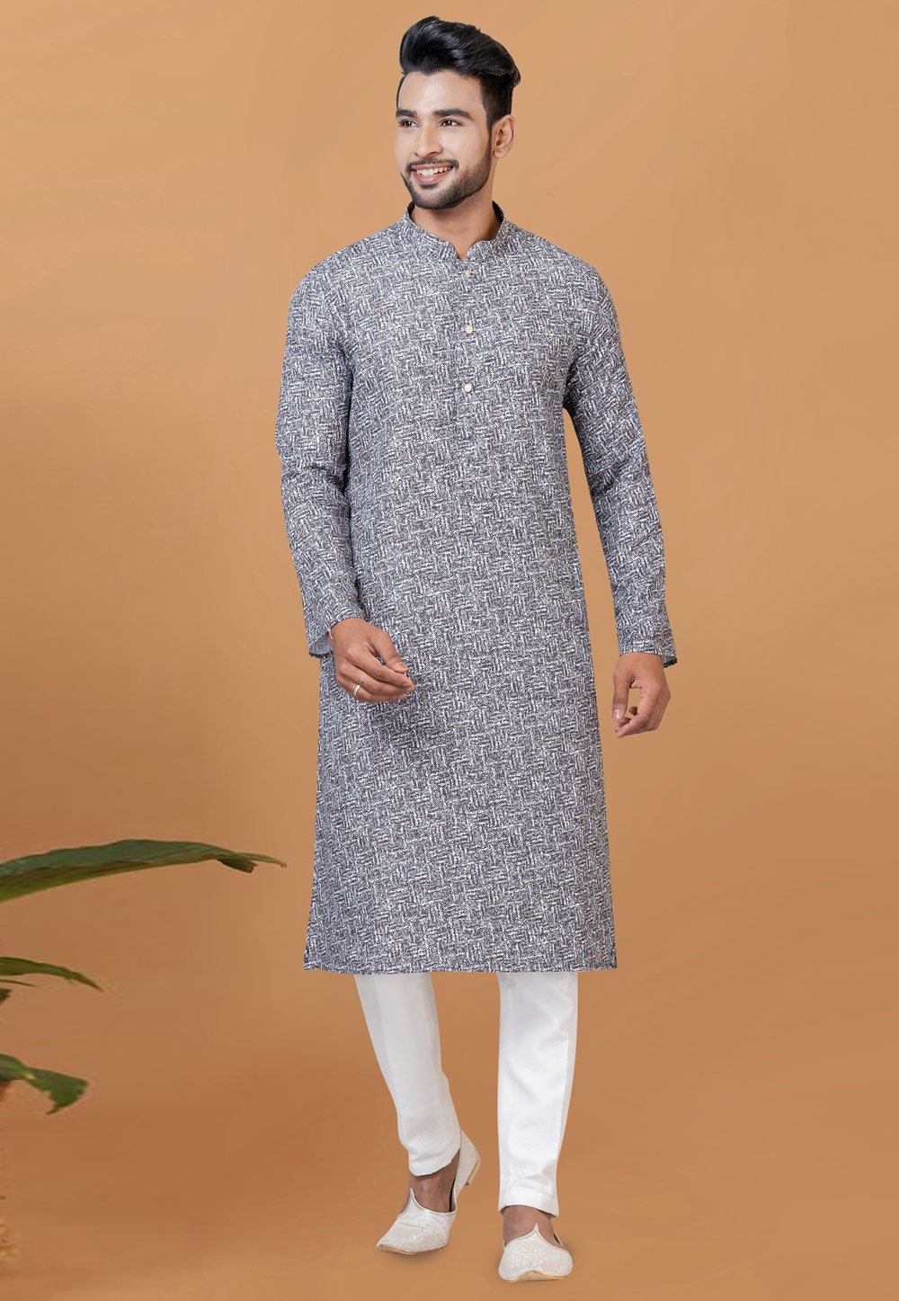 Grey Cotton Kurta Pajama 273045