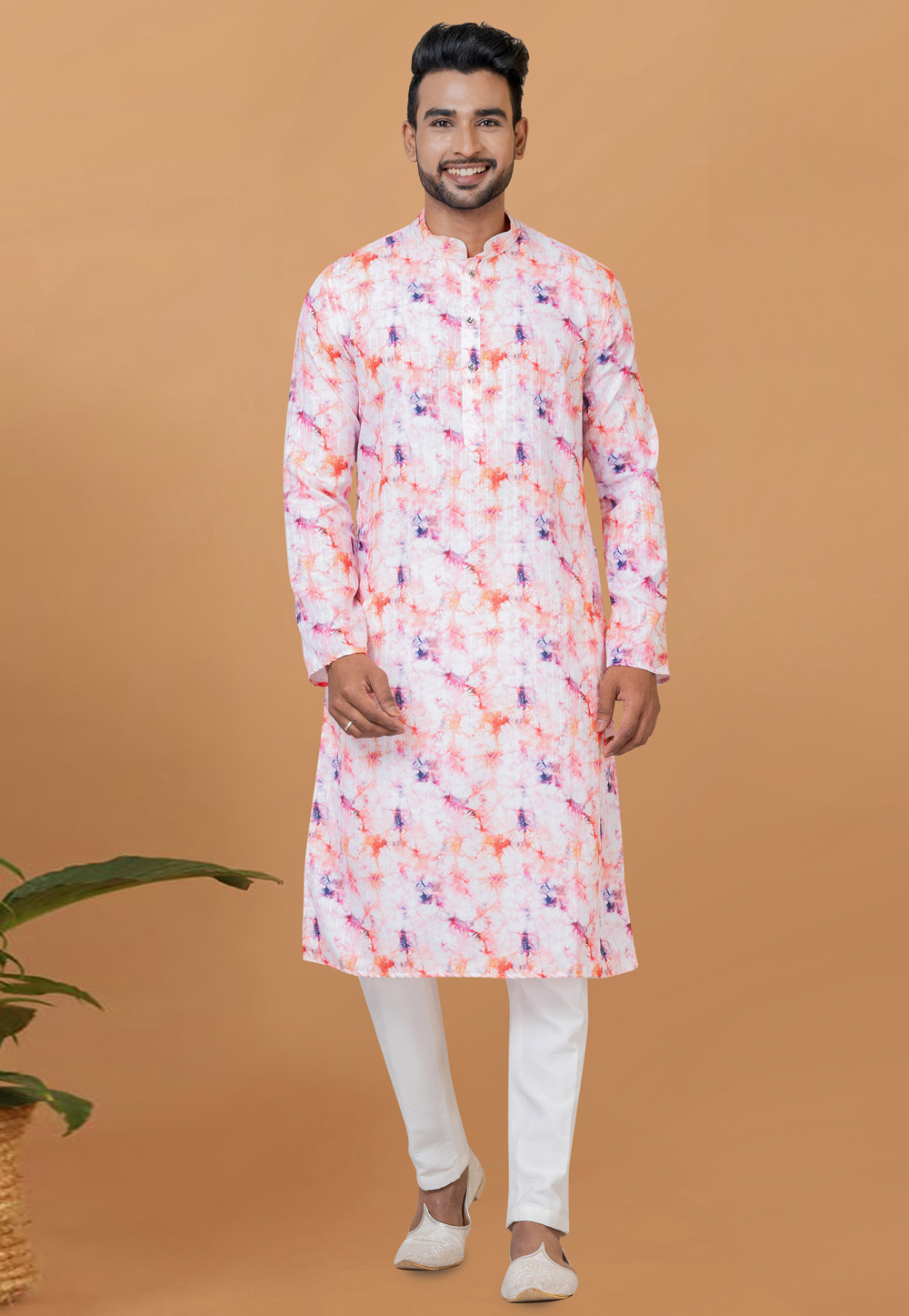 White Cotton Kurta Pajama 273063