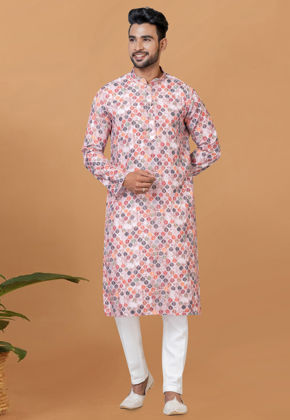 White Cotton Kurta Pajama 273064