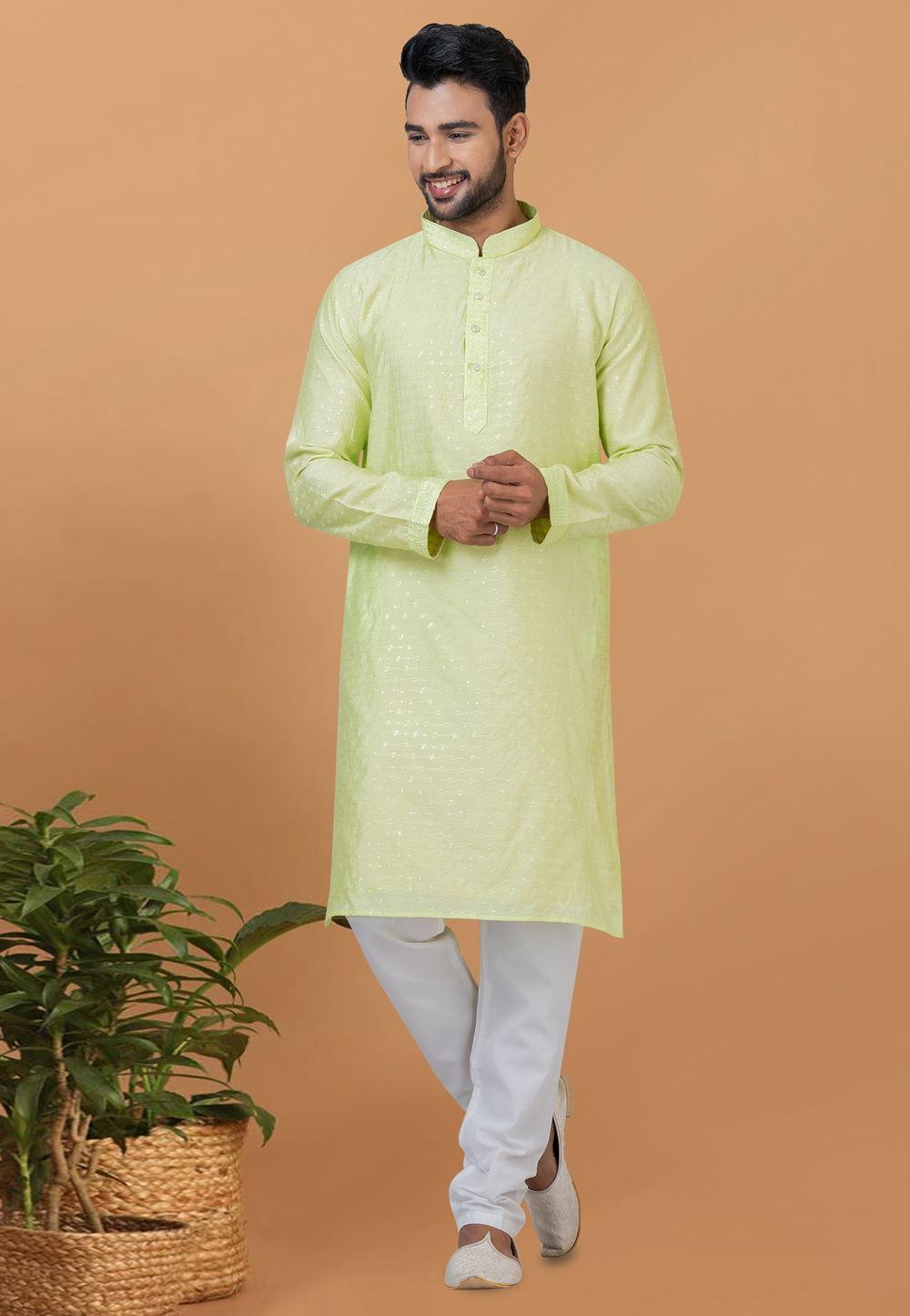 Light Green Viscose Kurta Pajama 276123