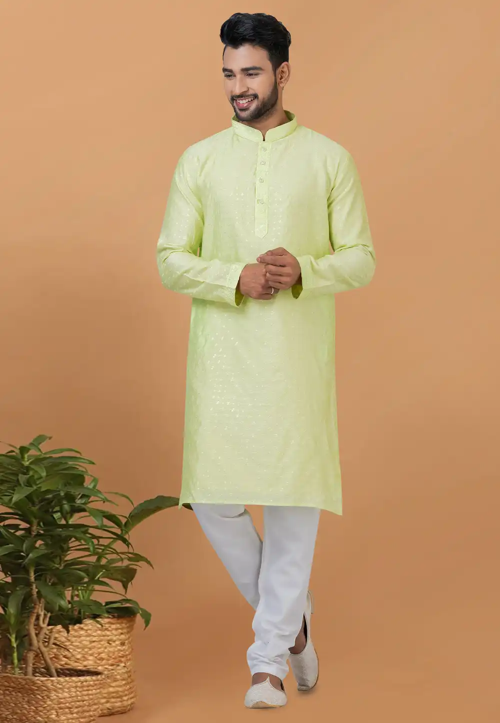 Light Green Viscose Kurta Pajama 276123