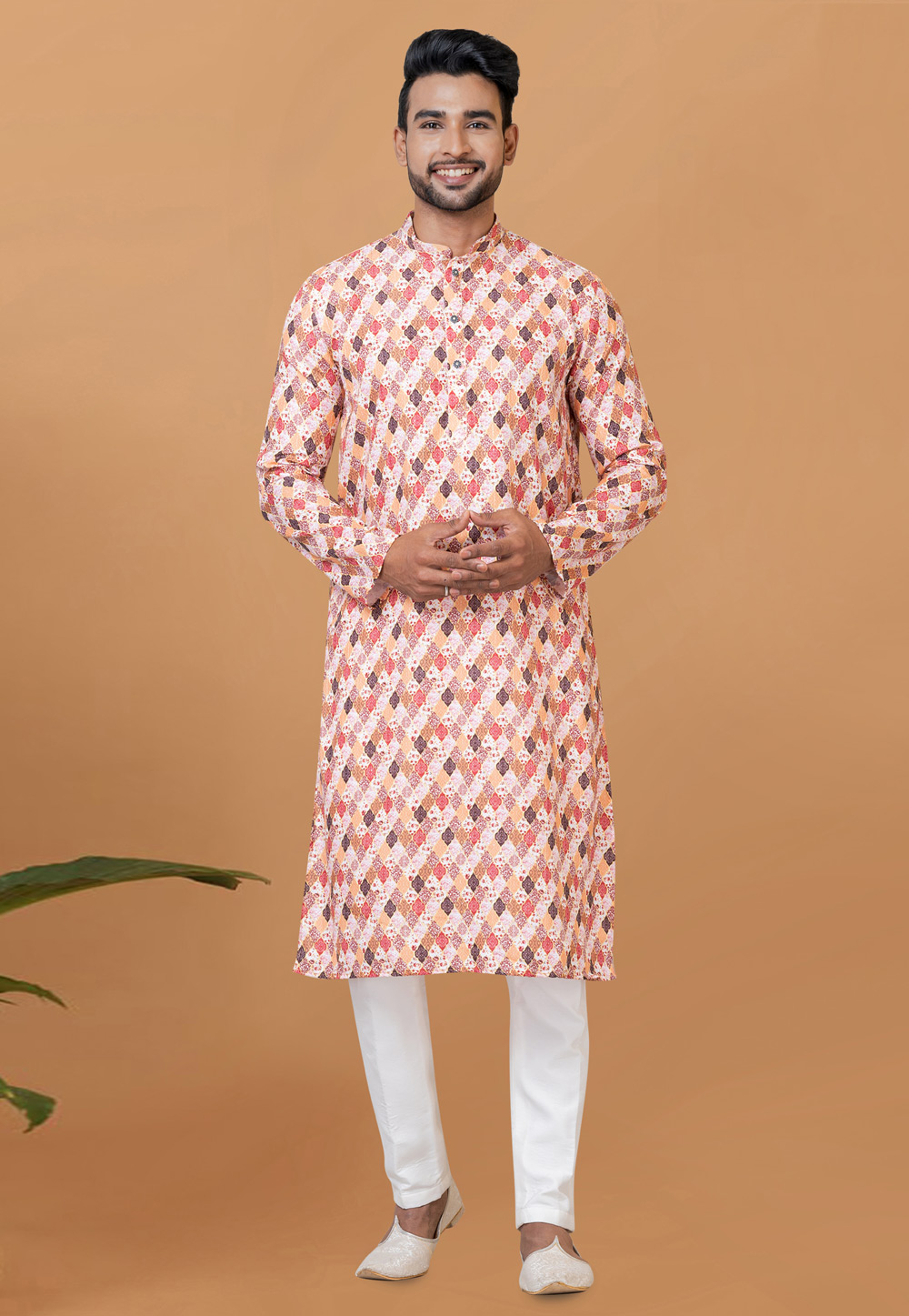 White Cotton Kurta Pajama 273067