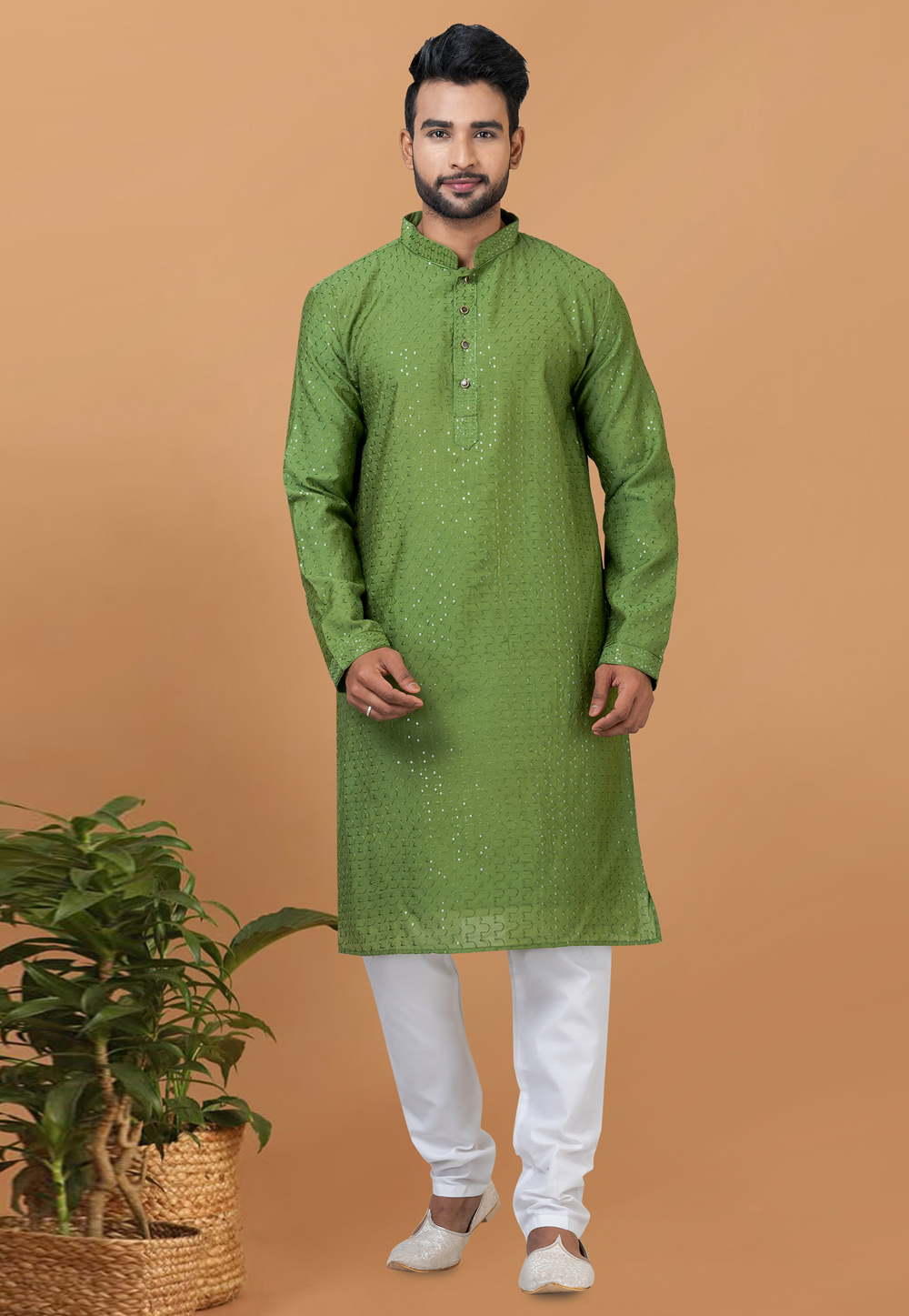 Light Green Viscose Kurta Pajama 276127