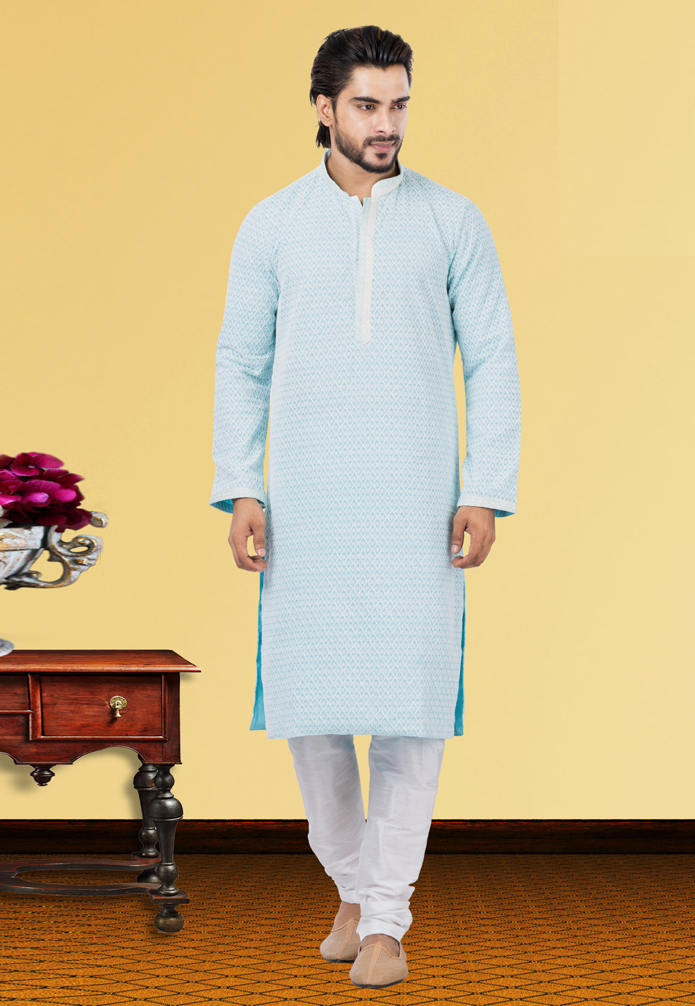 Sky Blue Georgette Kurta Pajama 249765