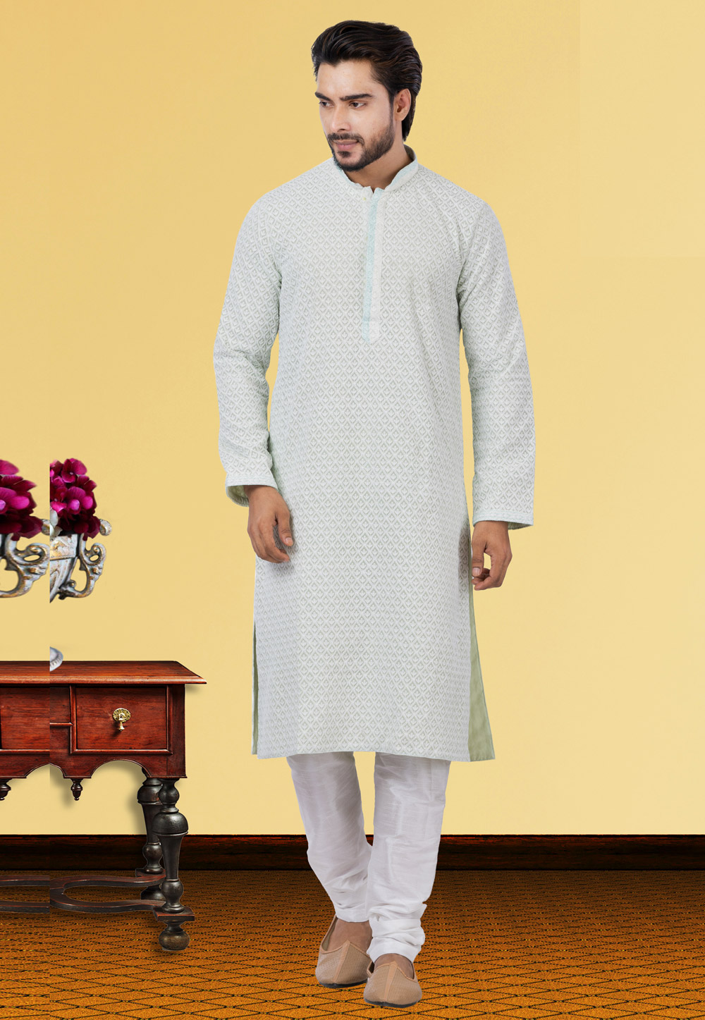 Sky Blue Georgette Kurta Pajama 249766