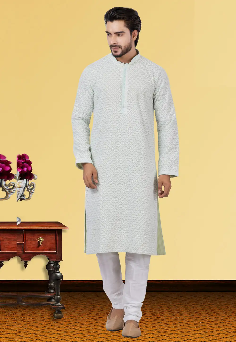 Sky Blue Georgette Kurta Pajama 249766