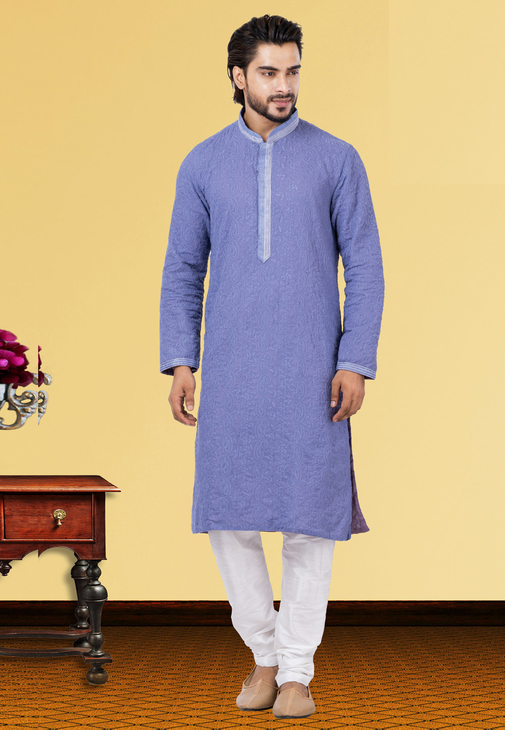 Blue Georgette Kurta Pajama 249767