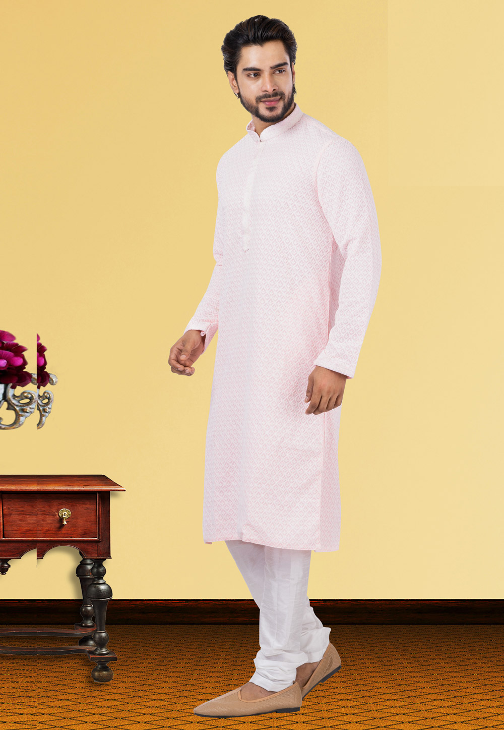 Pink Georgette Kurta Pajama 249768