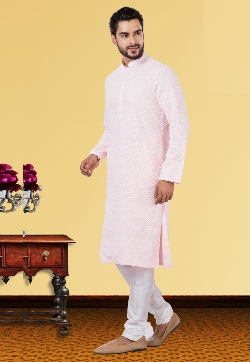 Pink Georgette Kurta Pajama 249769