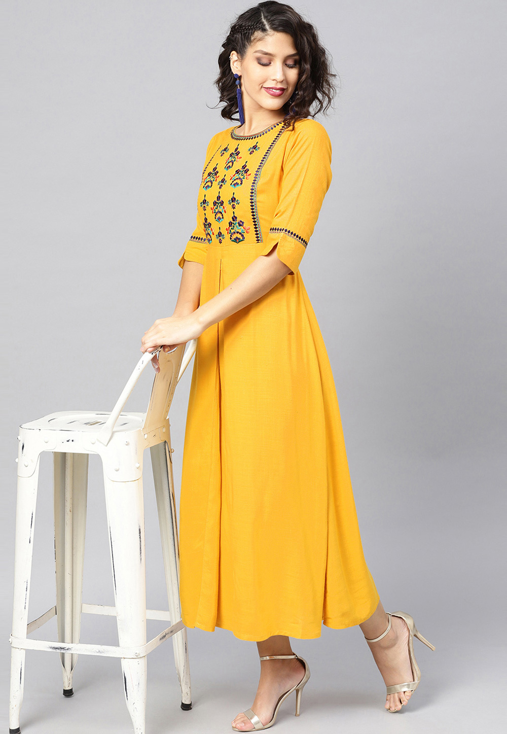 Yellow Rayon Readymade Tunic 188938