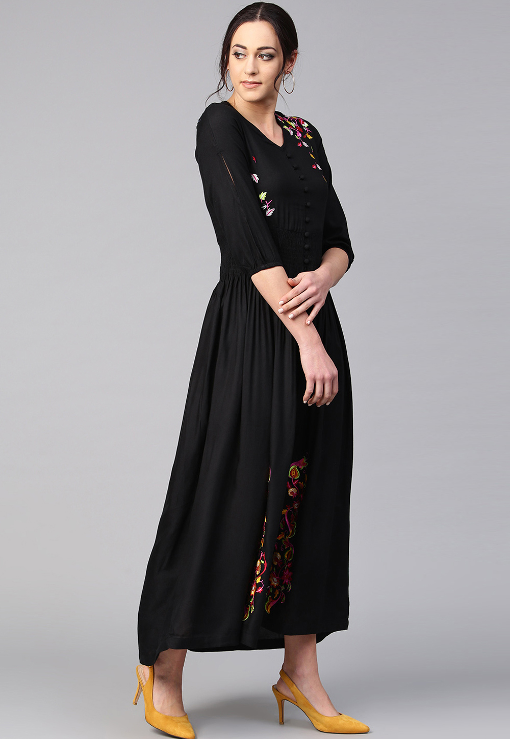 Black Rayon Readymade Kurti 188941