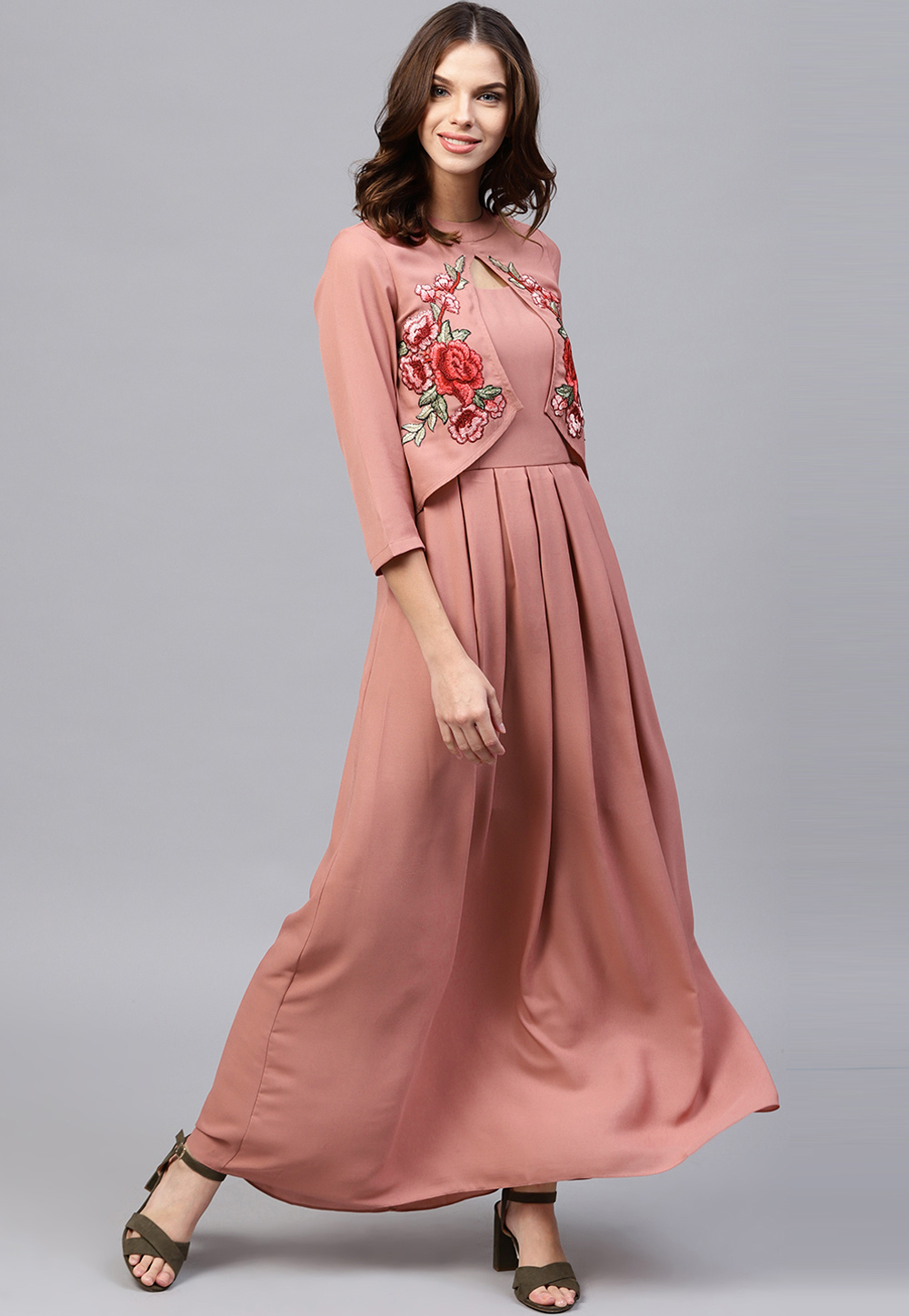 Peach Rayon Readymade Kurti 188943
