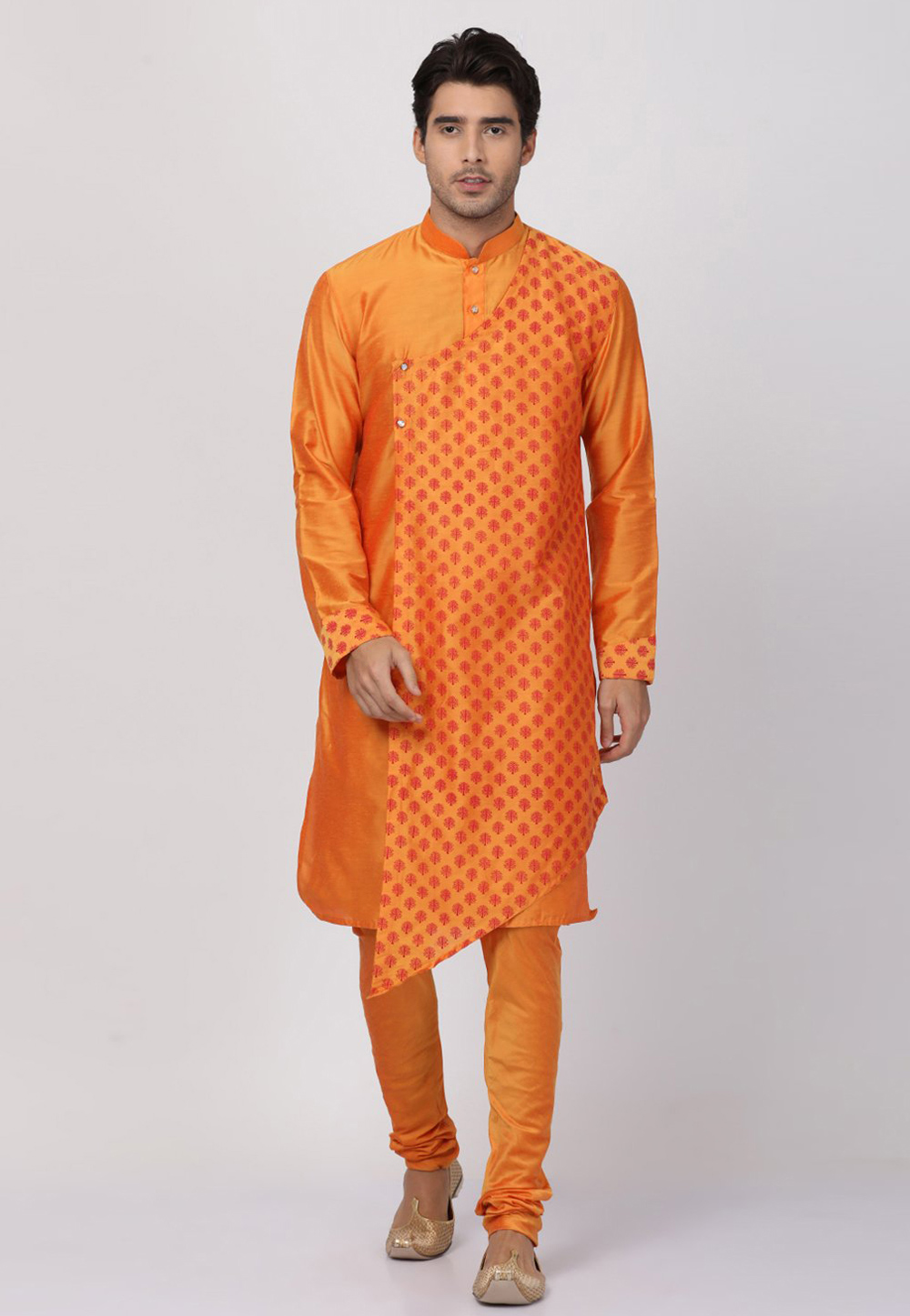 Orange Dupion Silk Kurta Pajama 235408