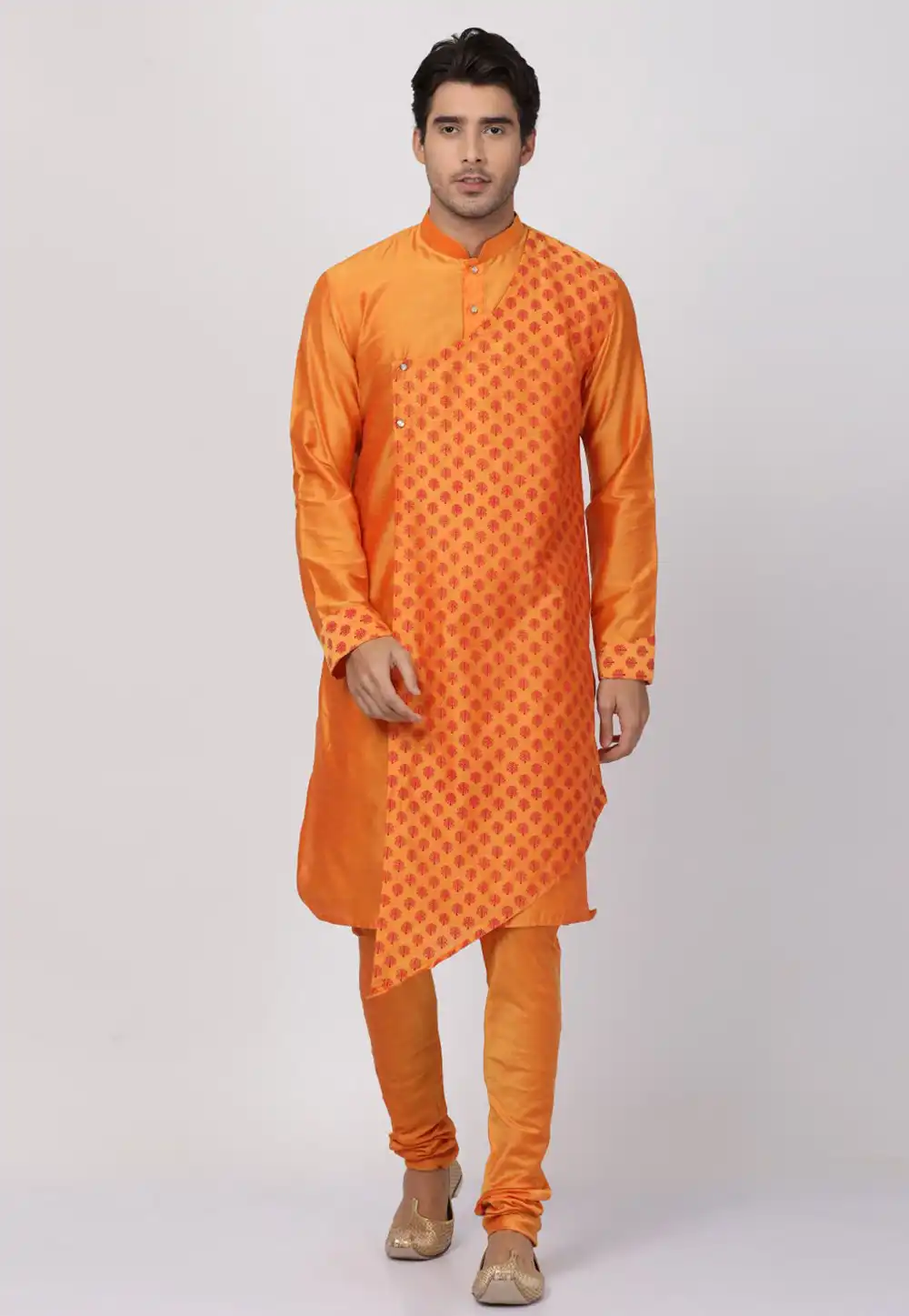Orange Dupion Silk Kurta Pajama 235408