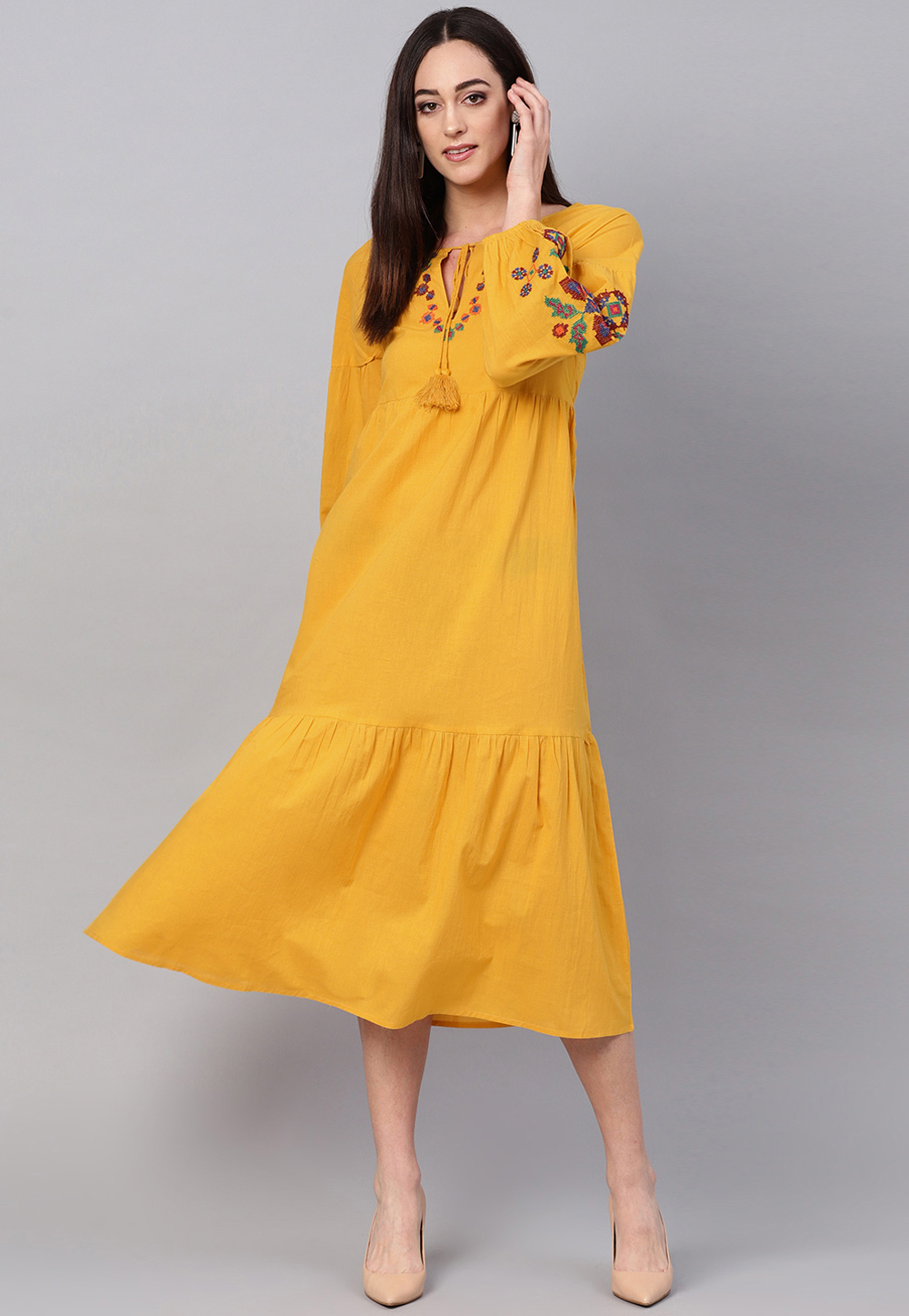 Yellow Rayon Readymade Tunic 188948