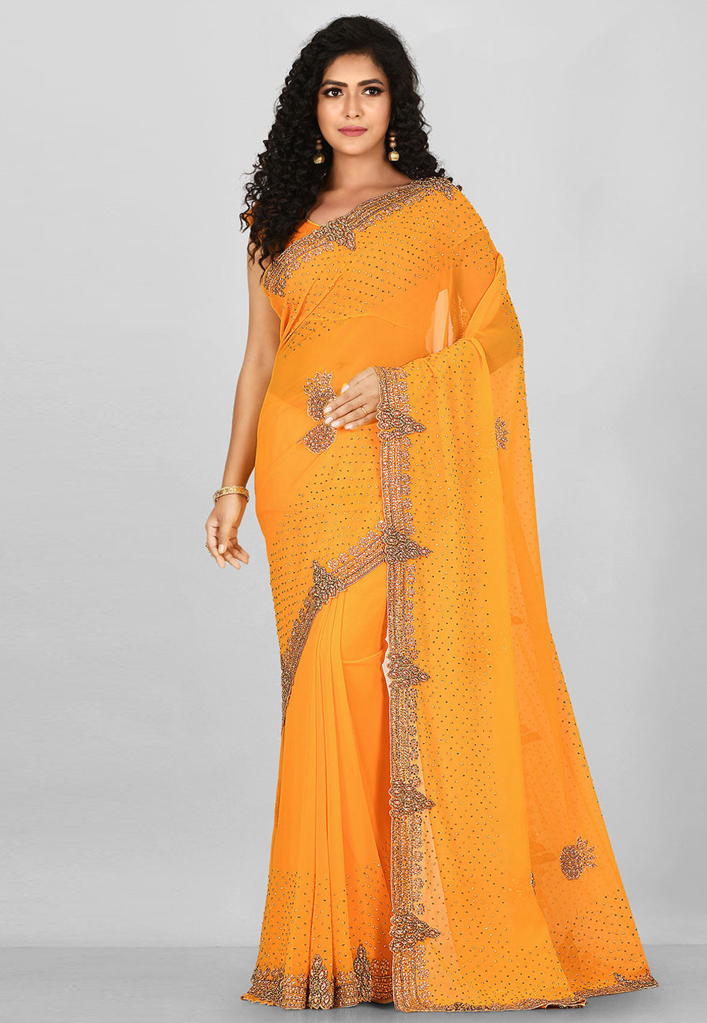 Orange Georgette Festival Wear Saree 242948