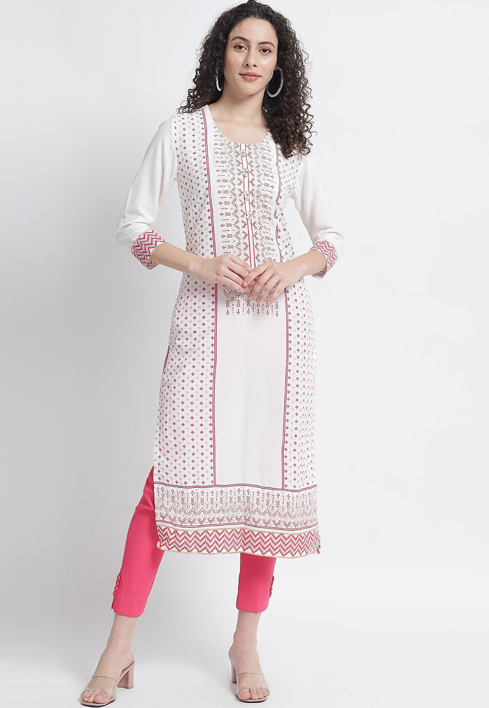 Off White Rayon Tunic 242186