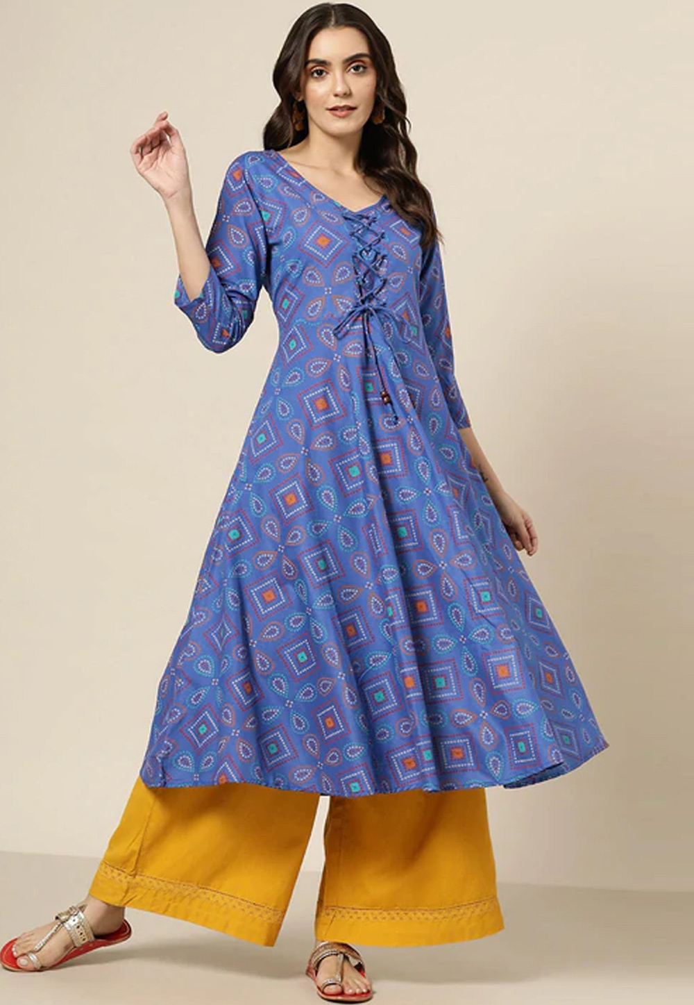 Blue Cotton Printed Tunic 244422
