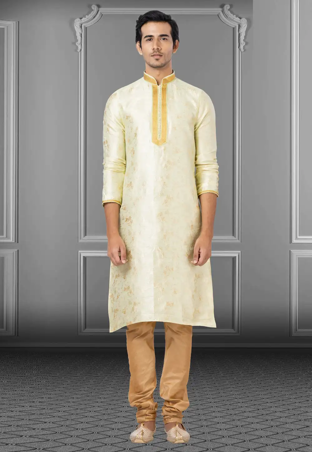 Light Green Linen Kurta Pajama 249826