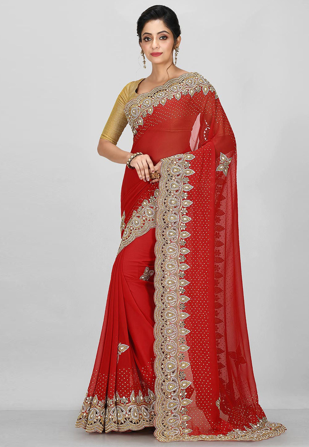 Red Georgette Festival Wear Saree 242952