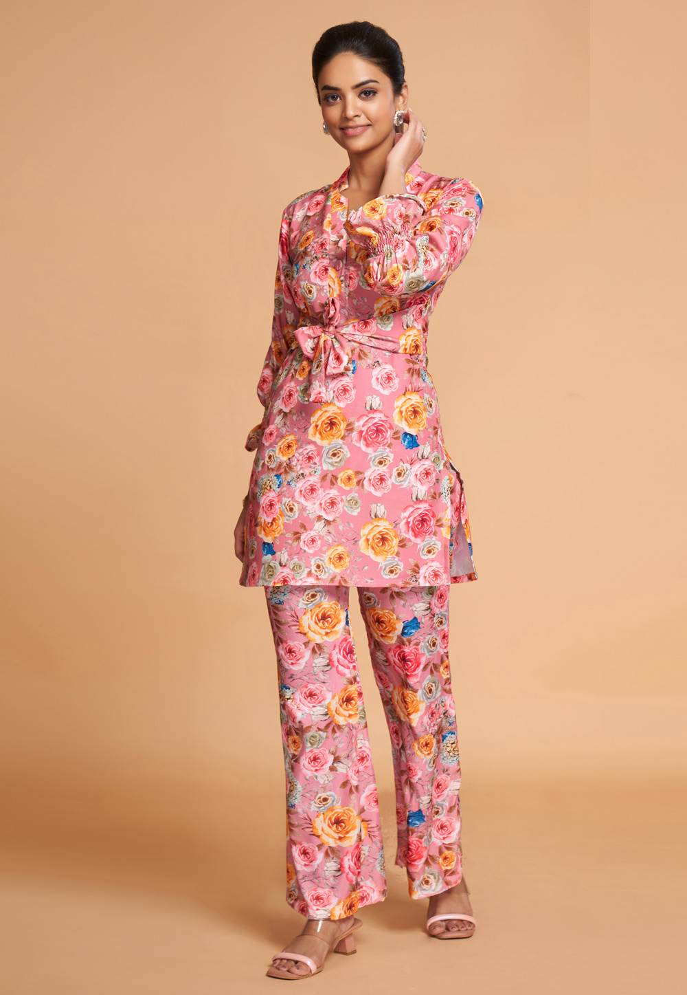 Pink Rayon Printed Co-Ords Set 269297