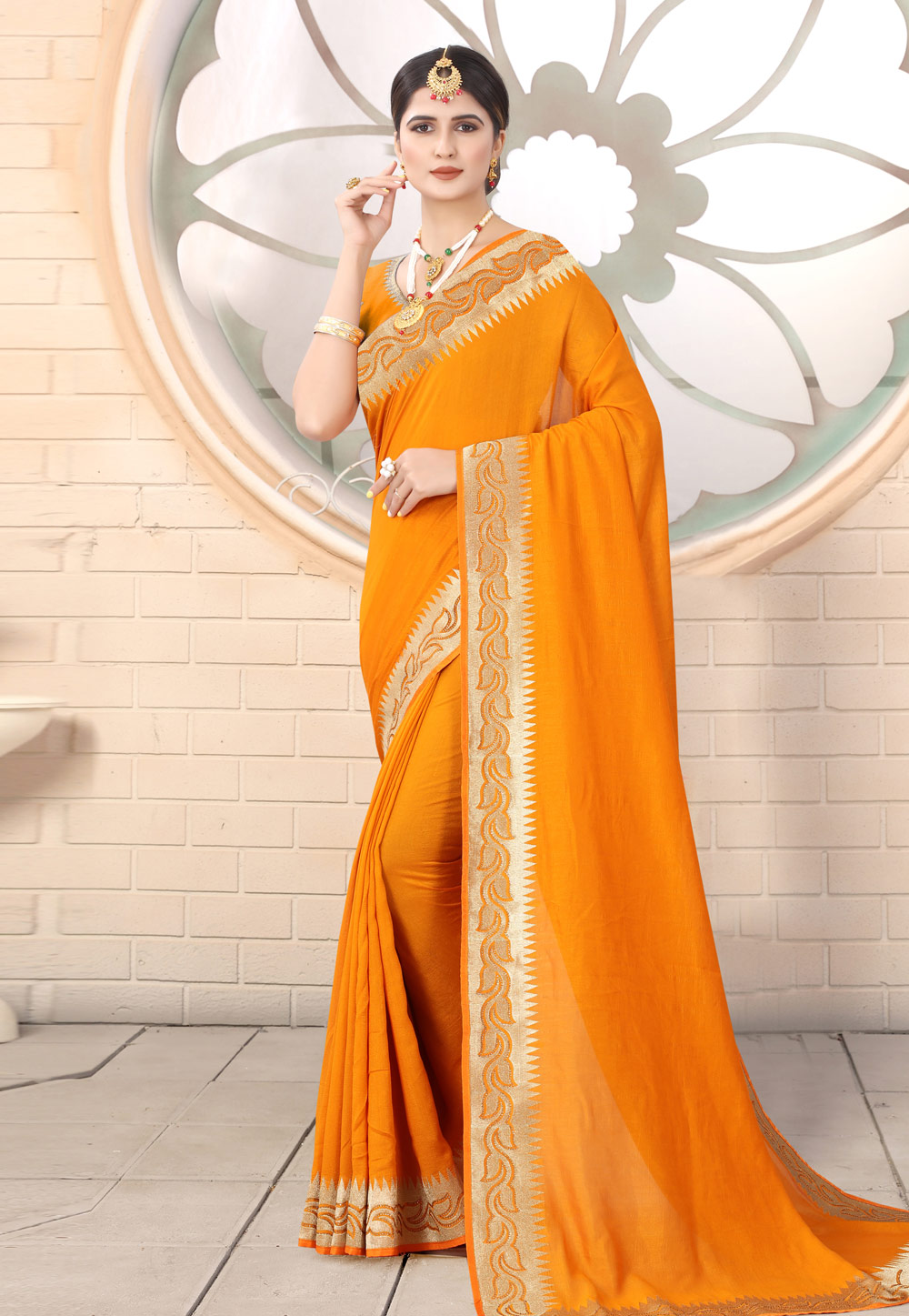 Yellow Silk Saree With Blouse 222382