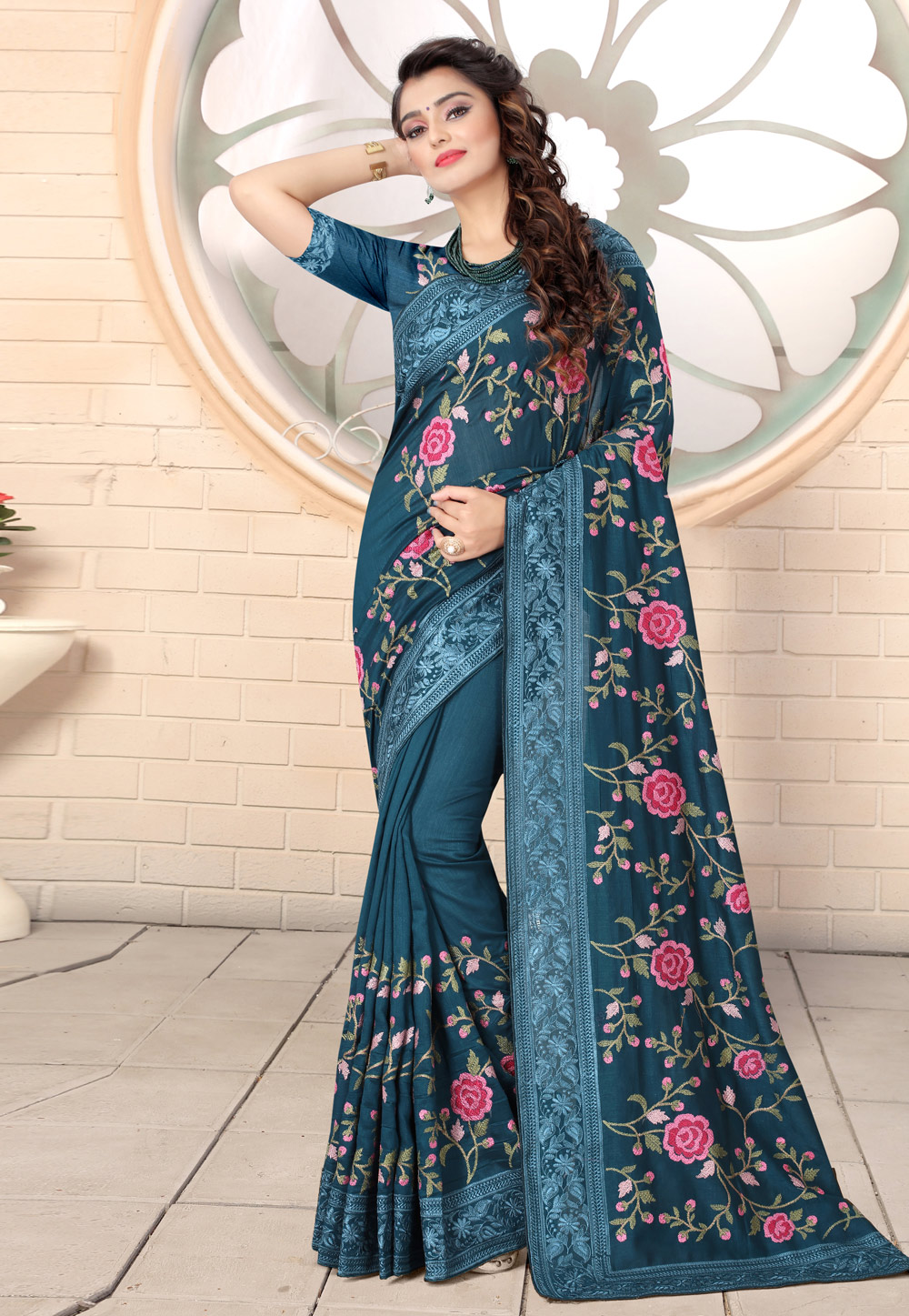 Blue Silk Festival Wear Saree 221948