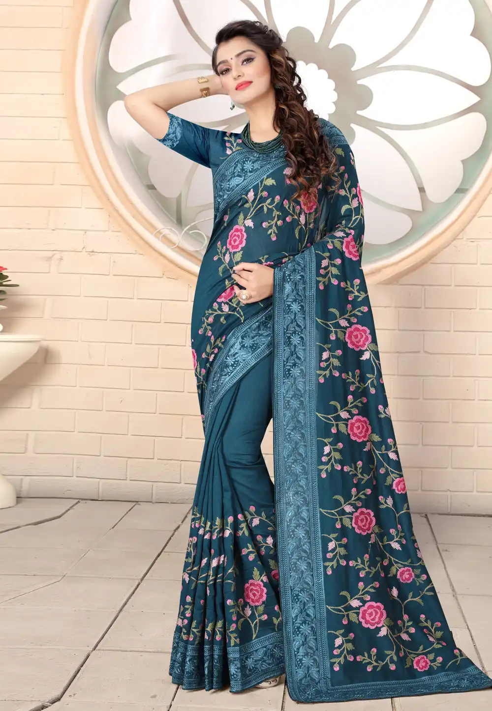Blue Silk Festival Wear Saree 221948