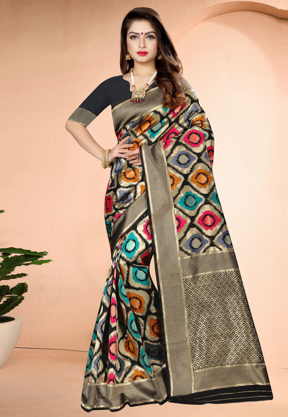 Black Banarasi Saree With Blouse 222820