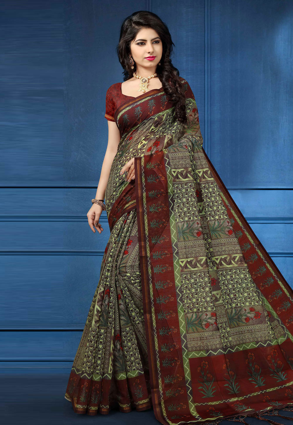 Light Green Silk Saree With Blouse 162590