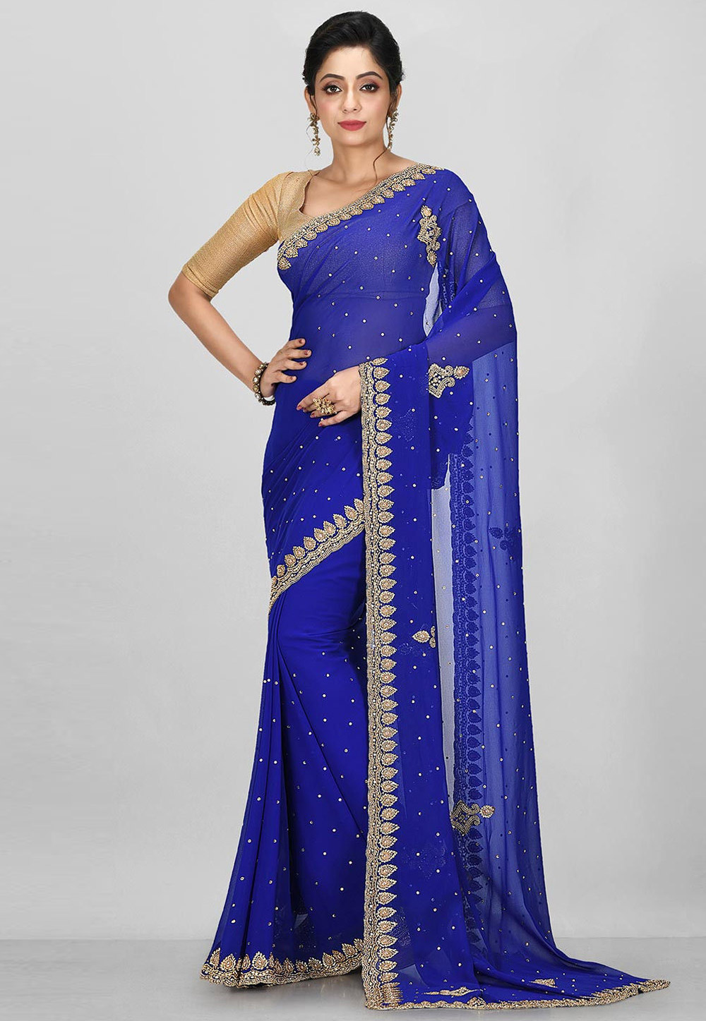 Blue Georgette Festival Wear Saree 242954