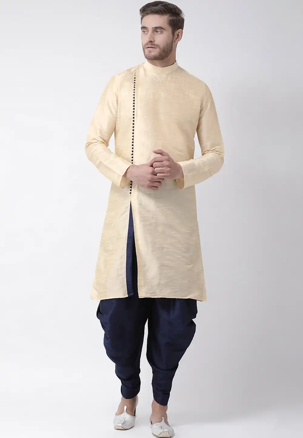 Cream Dupion Silk Readymade Dhoti Kurta 187869