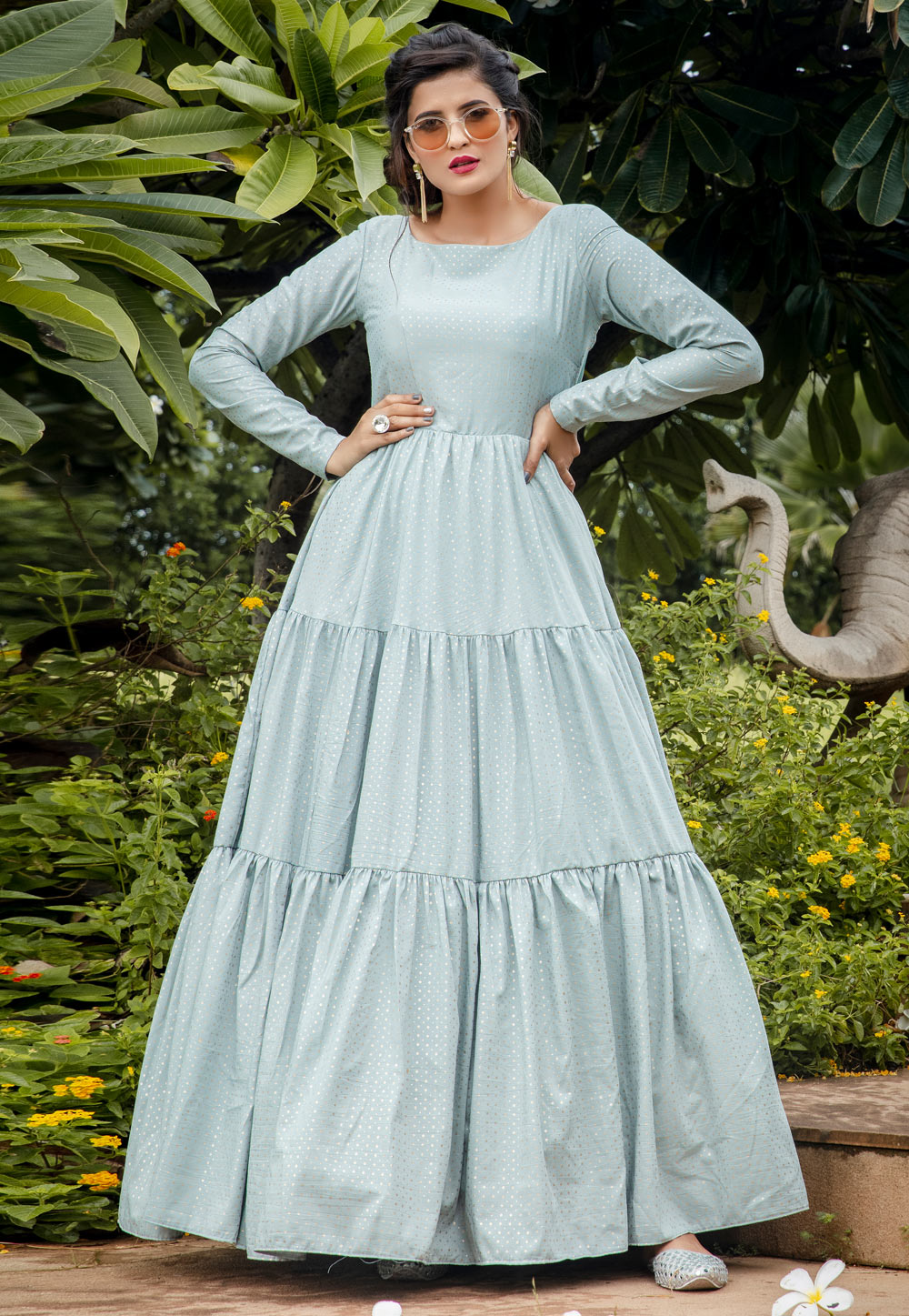Sky Blue Silk Gown 210326