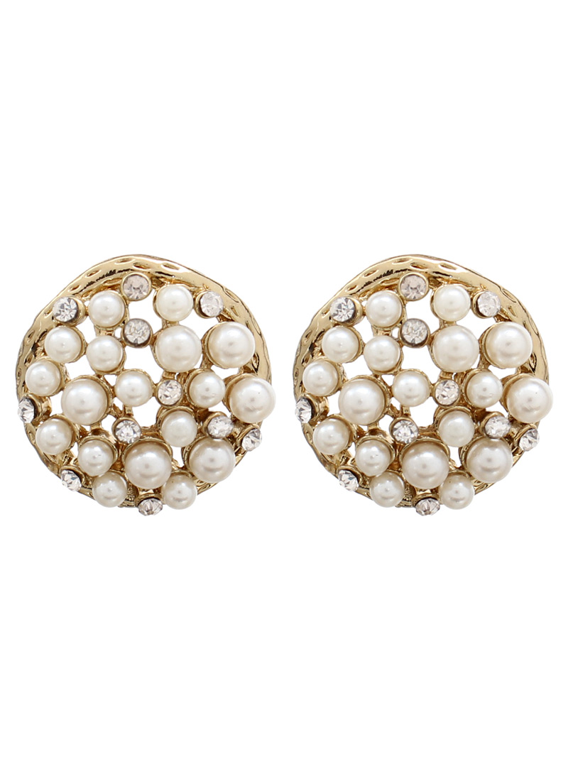 White Alloy Austrian Diamonds Earrings 102415