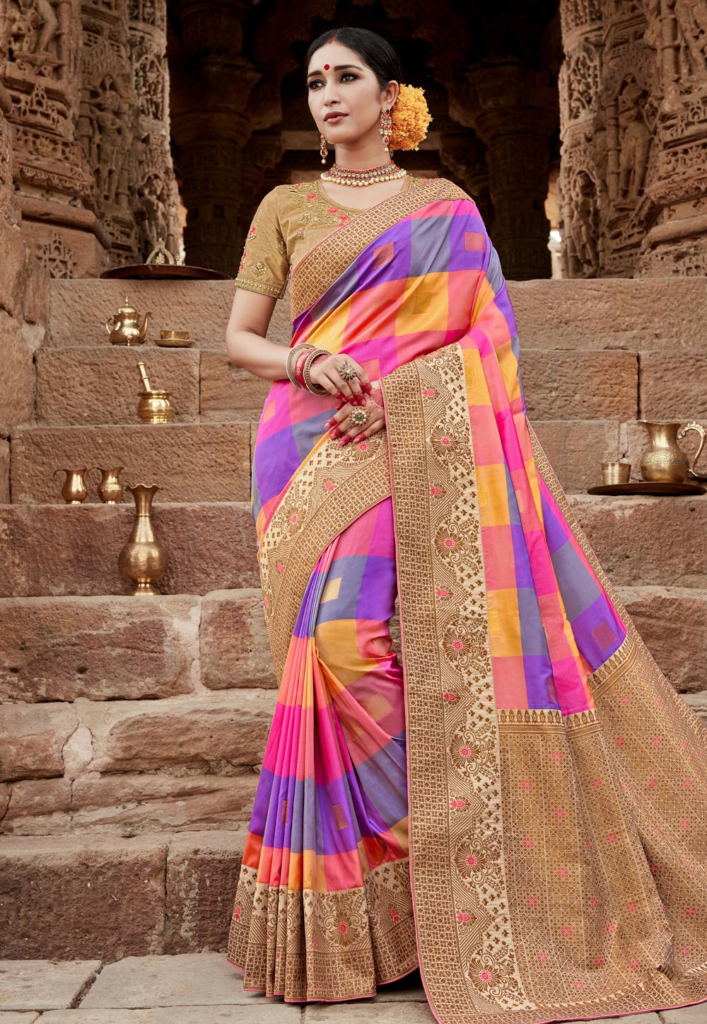 Pink Silk Festival Wear Saree 191153