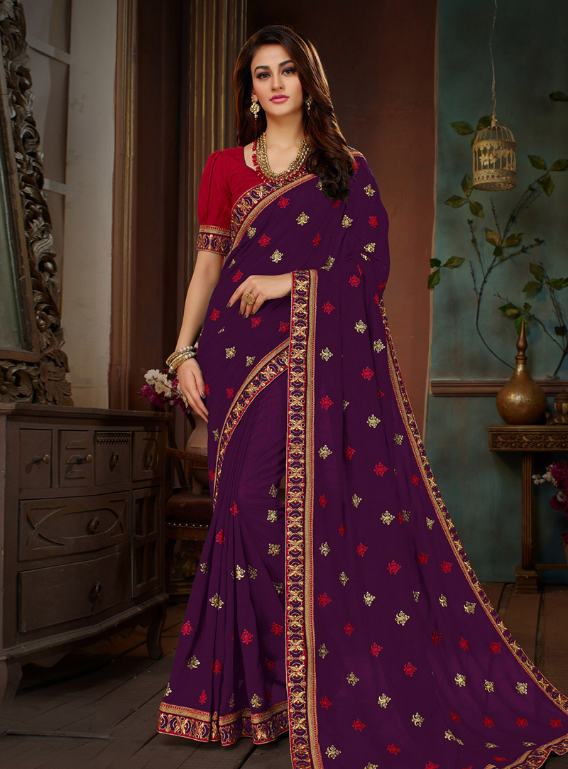 Purple Silk Saree With Blouse 146903